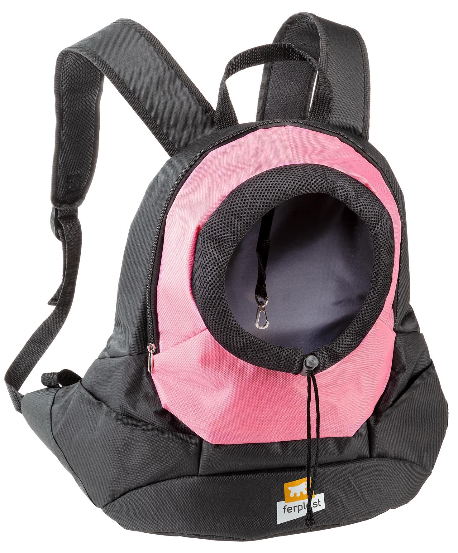 Ferplast Dog Carrier KANGOO, Cat Backpack, Cat Carrier, Pet Carrier, Dog Carriers for Small Dogs, Adjustable Straps, Safety Strap, Max 8 Kg, 41.5 x 20 x 43H cm, Pink