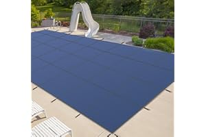 I COVER iCOVER Inground Pool Safety Cover, 18x36ft Rectangle Winter Safety Pool Cover for Inground Swimming Pools, Winter Pool Cover, Pool Covers for Inground Pools, Triple Stitched for High Strength, Blue