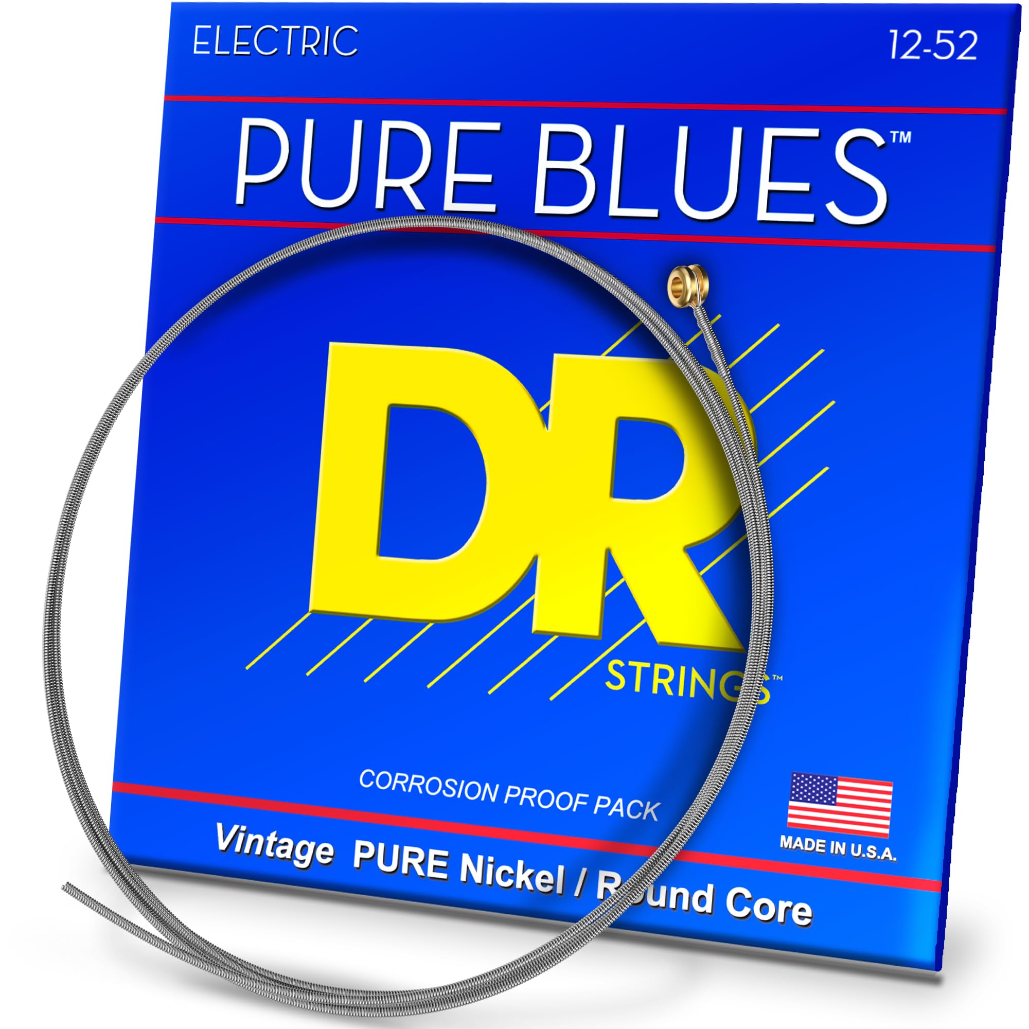 DR Strings PURE BLUES™ - Pure Nickel Electric Guitar Strings: Extra Heavy 12-52