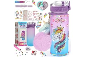 ACRABROS Art and Crafts Kits for Girls: Decorate Your Own Water Bottle - Birthday Christmas Easter Gift Ideas for Girls Age 4-10 - Toys for Kids Children Tweens Age 4 5 6 7 8 9 10 Years Old Unicorn
