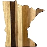 Totally Bamboo Rock & Branch Series Shiplap Minnesota State Shaped Wood Serving and Cutting Board | Great for Wall Art 11-3/4" x 13-1/4" x 5/8"