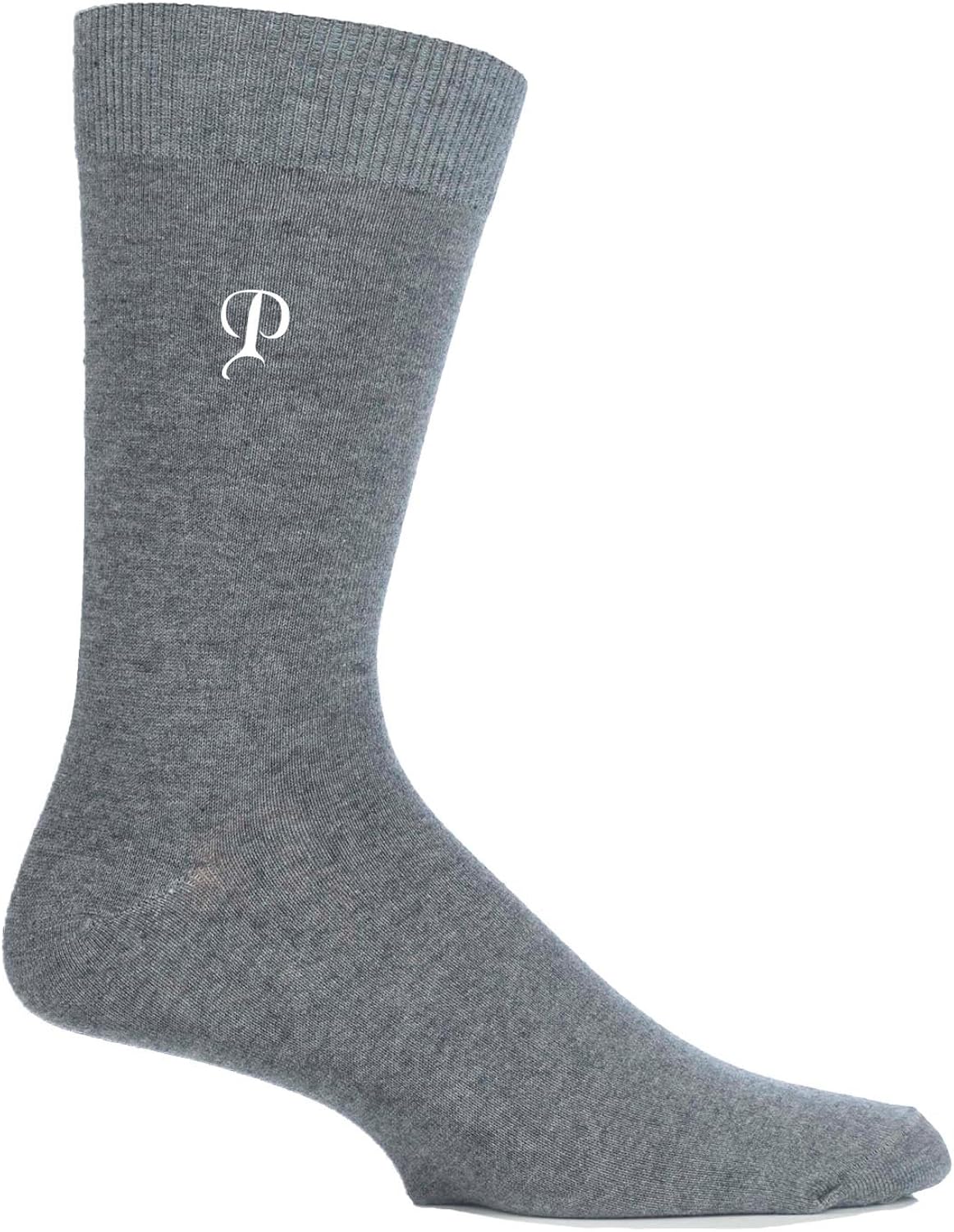Mens 1 Pair New Individual Embroidered Initial Socks PT P