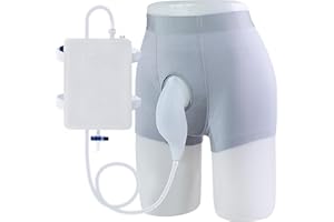 SorealGroup Men's External Catheter with 1000ml Silicone Urine Bag | Reusable Incontinence Underwear with 39.4in Tube & Anti-