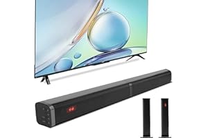 YIZLET TV Sound Bar Sound Bar for Speaker Smart TV Sound bars 80W Split Soundbars, Surround Sound Powerful Bass, Home Theater Speakers with HDMI-ARC/Optical/AUX Connection 2-in-1 Detachable Soundbar for TV