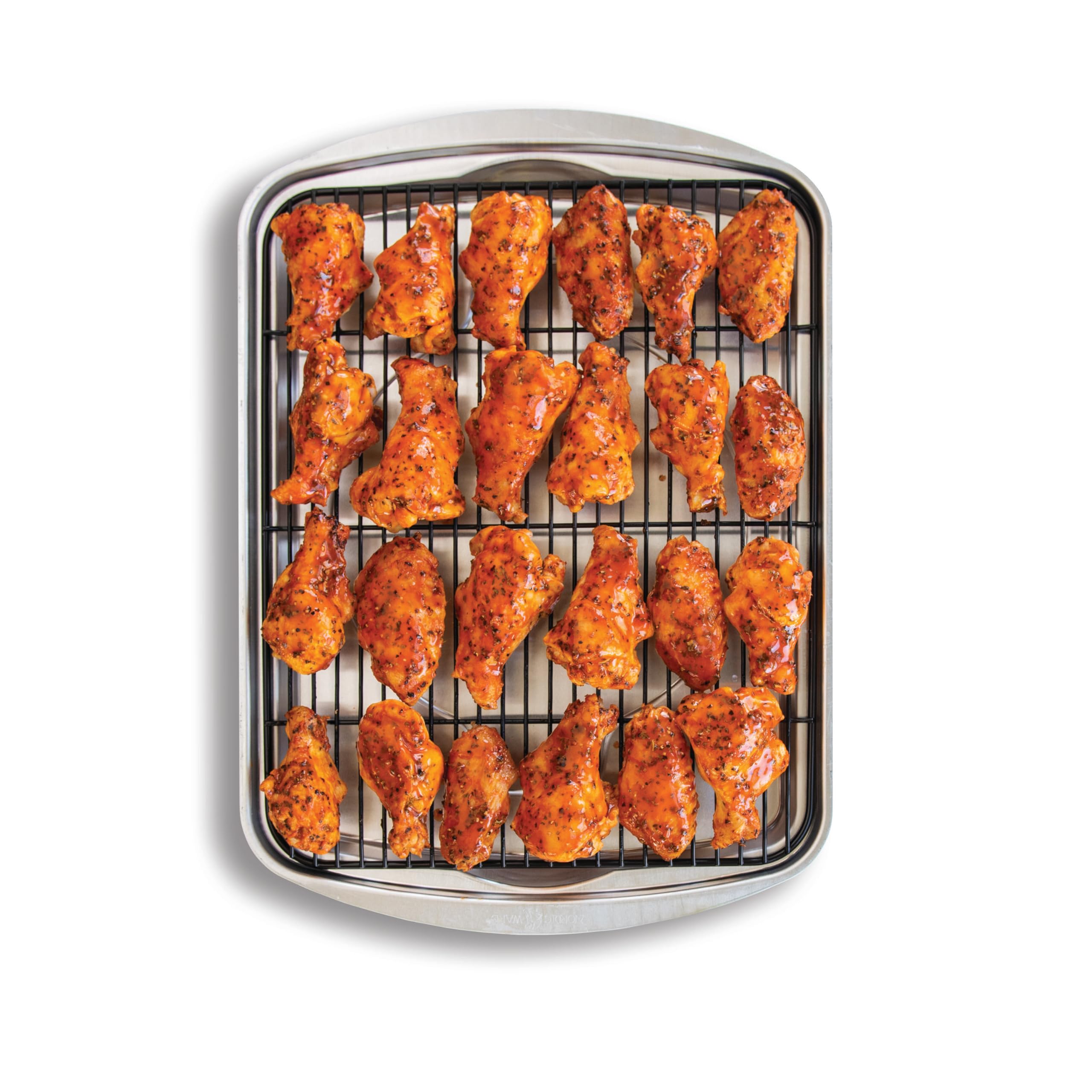 Photo 1 of Nordic Ware Oven Crisp Baking Tray 2pc Set Includes Pan and Rack; Natural Aluminum For Air Frying, Crisping, Broiling, Baking; Cooking Surface 17 x 12 Inches