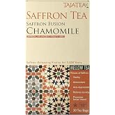Taja Saffron Tea - Saffron Fusion Chamomile Tea, Caffeine Free Bedtime Blend, 20 Tea Bags