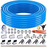 MOLAVIEE Compressed Air Line Kit, 3/4 Inch ID x 100FT HDPE-Aluminum Compressed Air Piping System, Garage Air Compressor Line Kit Accessories for Shop | 200 PSI | 85PCS