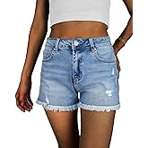 VAYEAH Jean Shorts Womens High Waisted Stretchy Ripped Denim Shorts