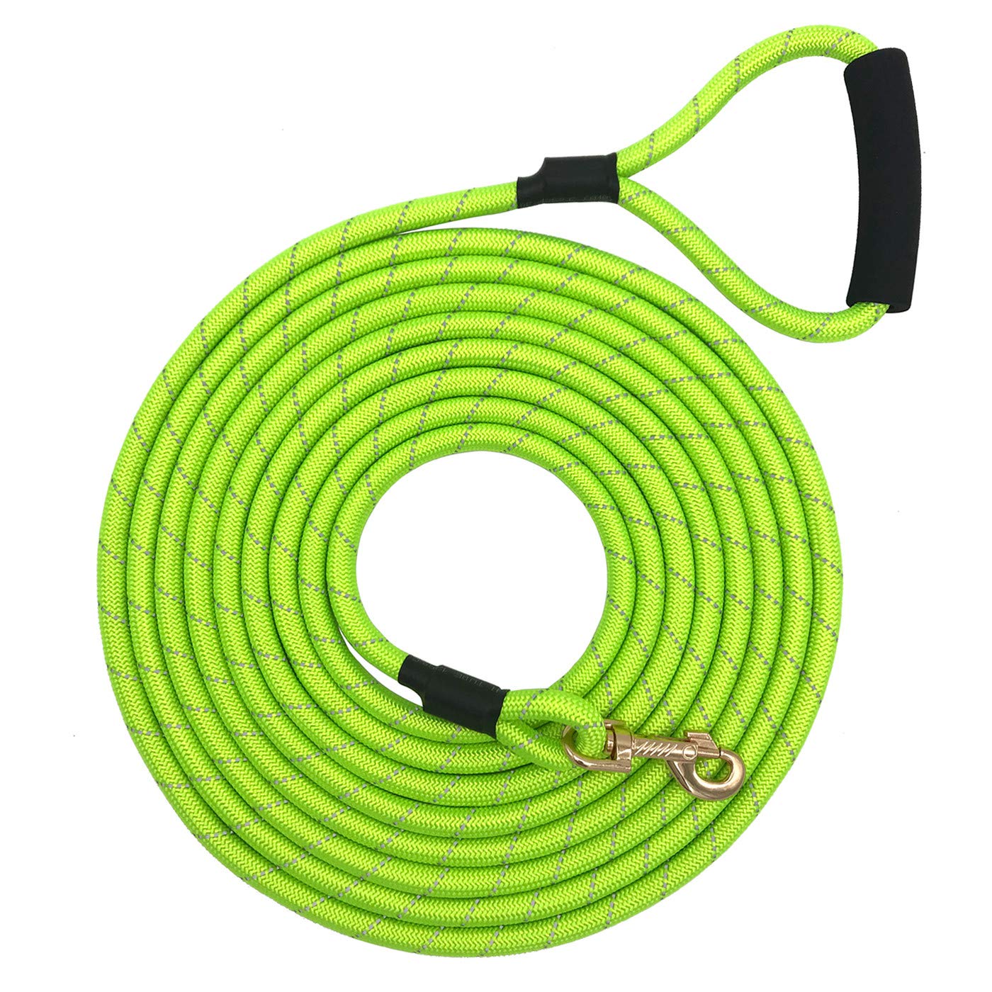Shorven Nylon Strong Dog Rope Lead Reflective Training Dog Leash with Soft Handle 8-20 FT Long Green (Dia:0.5" 10FT)