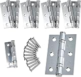 EAI Door Hinges 3 Inch 76mm Ball Bearing Polished Chrome 5 Pair Pack