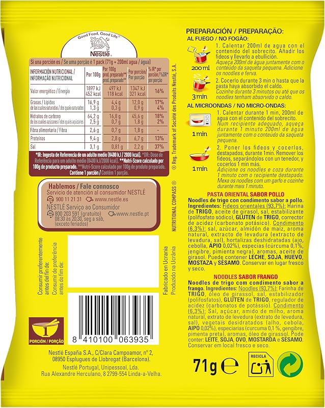 Nestle Pasta Oriental Pollo pack de 10 — foto 3 de 6