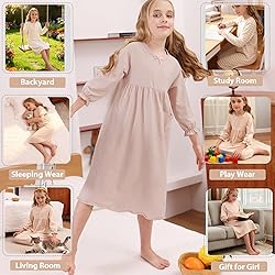 ABALACOCO Girls Organic Cotton Nightgown for