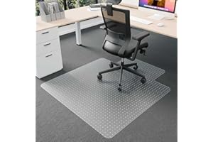Futurwit Large Office Chair Mat for Carpets, 45" x 53" Low Pile Carpet Protector for Desk Chair, Easy Glide Transparent Plastic Floor Mat for Rolling Chairs (with Lip)