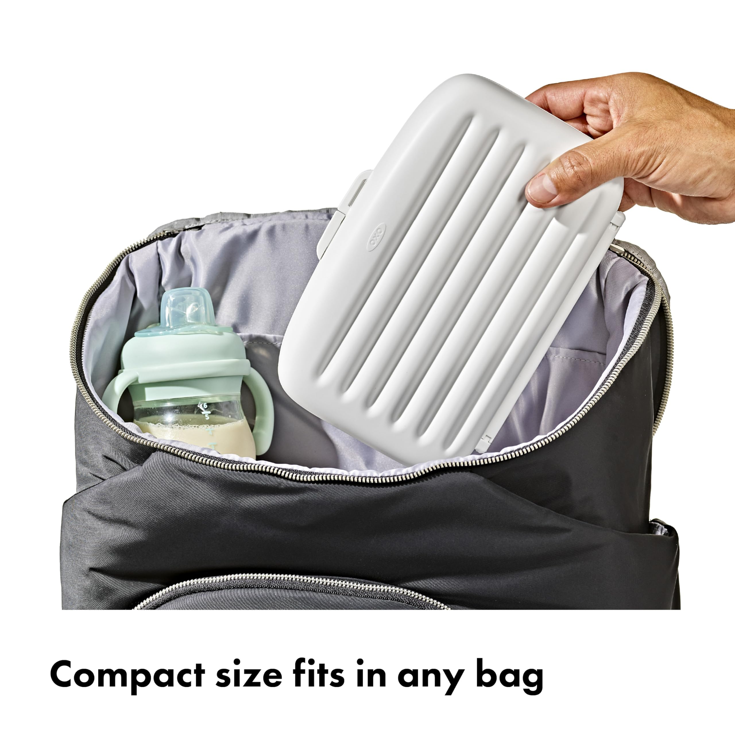 OXO Tot Travel Size Drying Rack with Bottle Brush- Gray