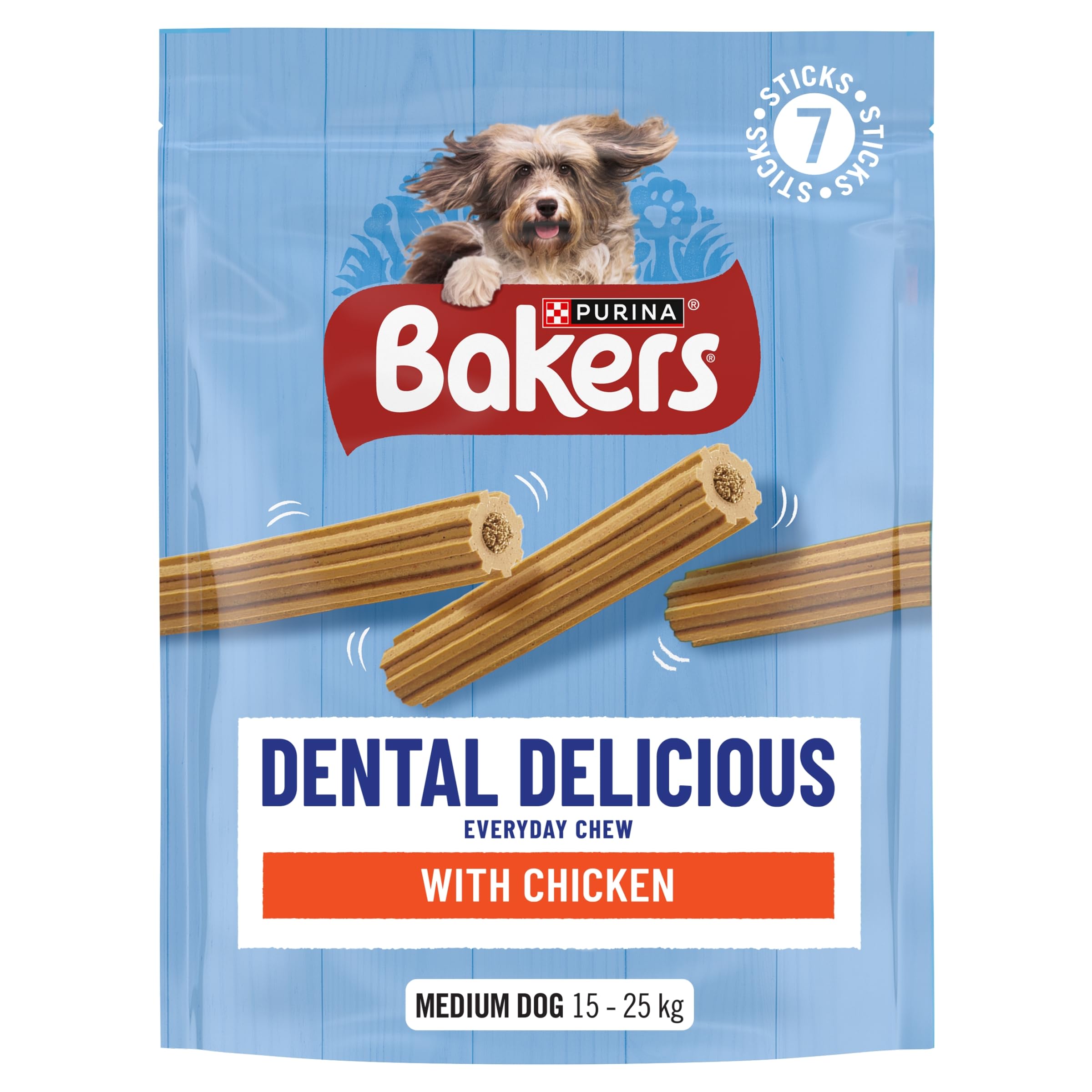 BAKERS Dental Delicious Medium Chicken Dog Chews 200g (Pack of 6)