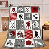 Hockey Blanket Super Soft Warm Fluffy Fleece Flannel Sports Throw Blanket Cozy Fuzzy Plush Stuff Bedding Blankets Gifts for Teens Boys Kids Women Girls Adults 50"X40"