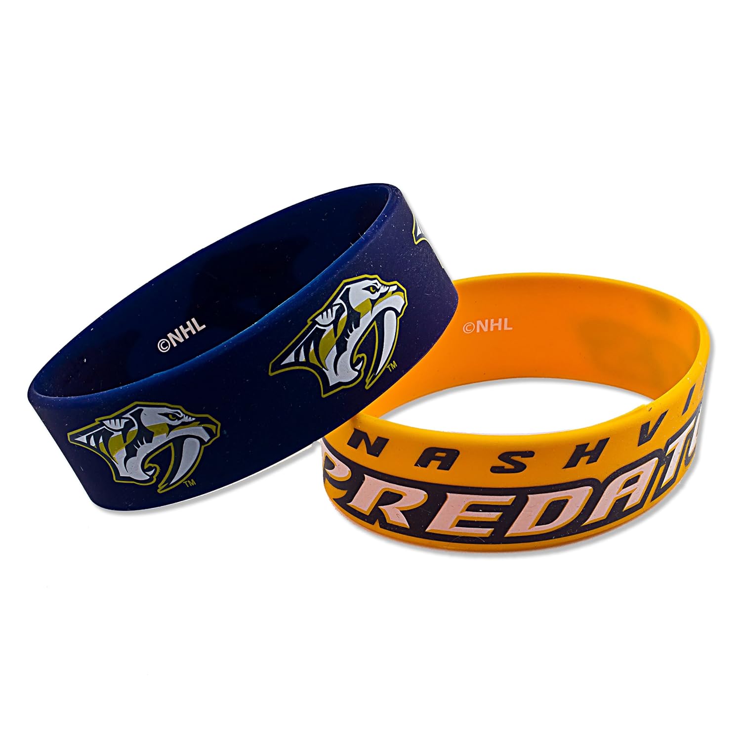 NHL Nashville Predators Silicone Rubber Bracelet 2 Pack