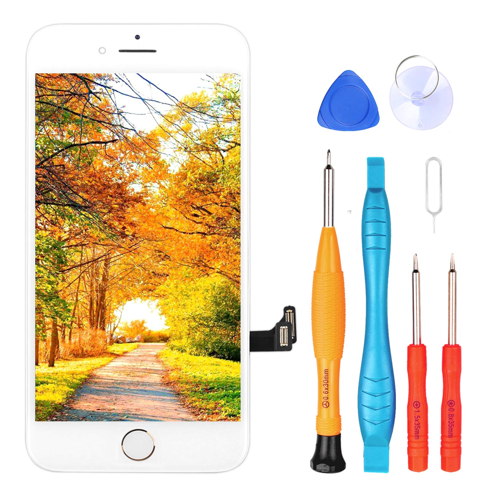 Ayake for iPhone SE 2020 Screen Replacement with Home Button, Full Assembly Retina LCD Touch Digitizer with Camera+Earpiece Speaker+Sensors+Repair Tools for A2275, A2298, A2296(Gold)