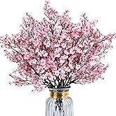 HIAGROW Babys Breath Artificial Flowers, 8 Bundles Cherry Blossom Pink Real Touch Fake Silk Flowers Bulk for Vase Home Office Wedding Spring Indoor Outdoor Centerpiece Table Party Decorations