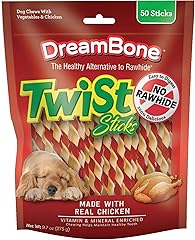 DreamBone Twist Sticks, Made With Real Chicken, Rawhide-Free Chews for Dogs, 50 Count
