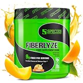 Species Nutrition Fiberlyze Fiber Supplement Drink, Mango, 30 Servings | Psyllium Based Soluble &amp; Insoluble Fiber Powder for Healthy Colon, Supports Digestive Functions, Fat, Sugar &amp; Gluten Free