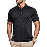 MAGCOMSEN Men's Polo Shirts Short Sleeve Moisture Wicking Lightweight Athletic Casual Collared Golf Shirt