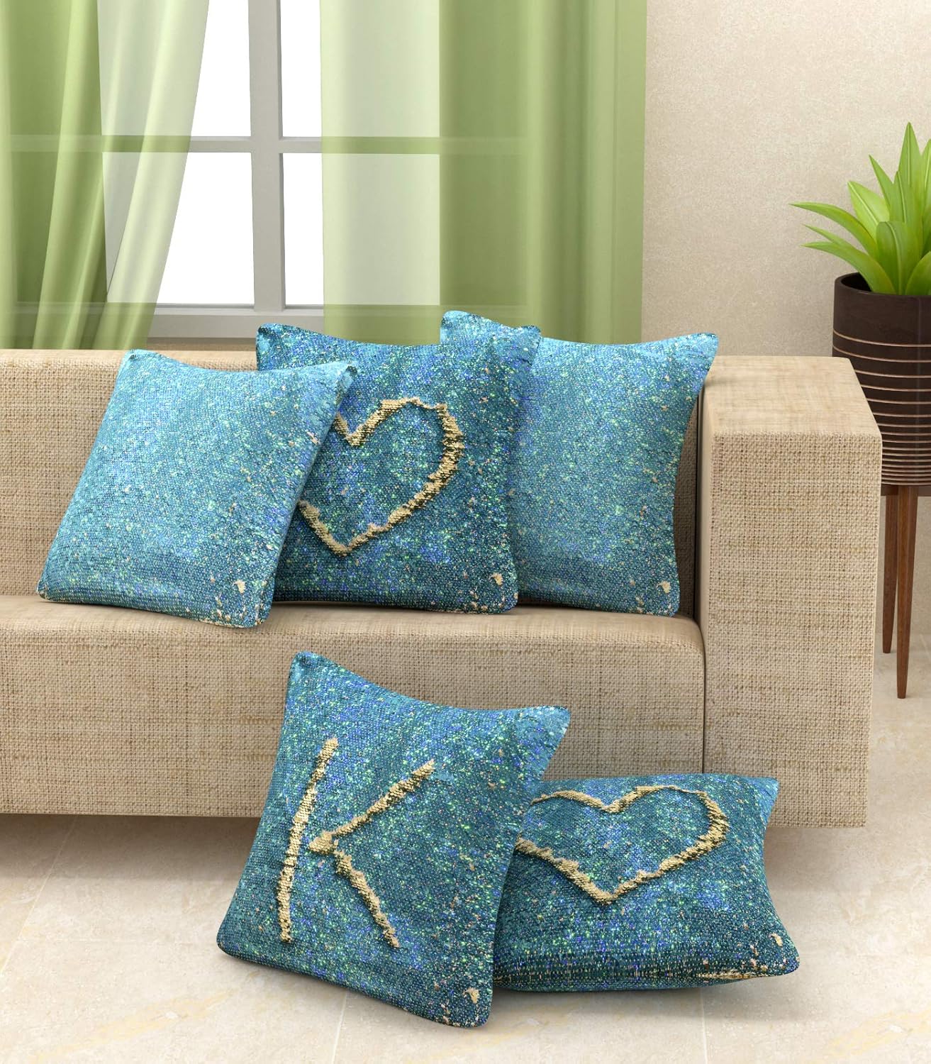 Buy K999 Glitter Design Pillow Cover Magical Color Changing