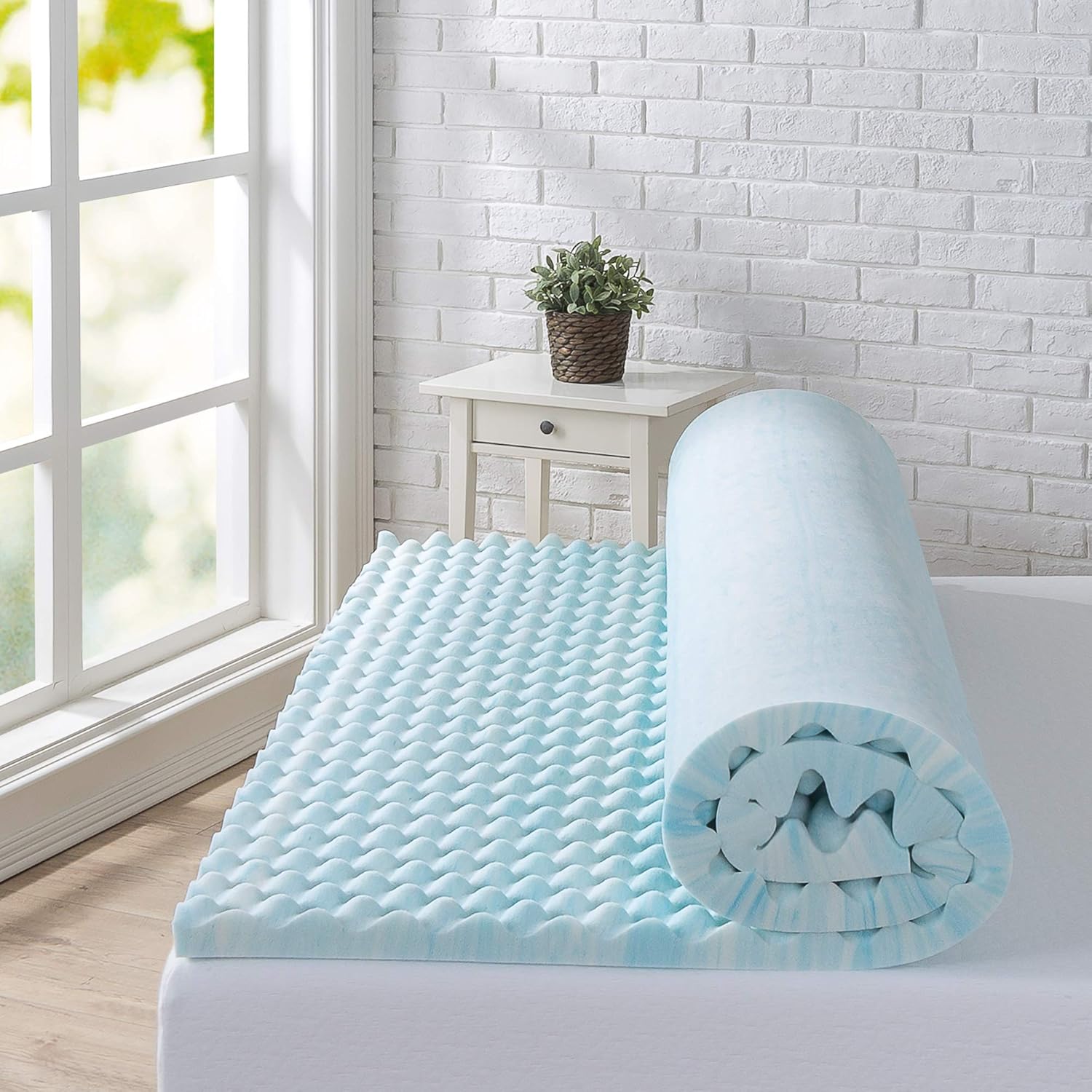Zinus 2 Inch Swirl Gel Memory Foam Convoluted Mattress Topper / Cooling, Airflow Design / CertiPUR-US Certified, Twin: Home & Kitchen