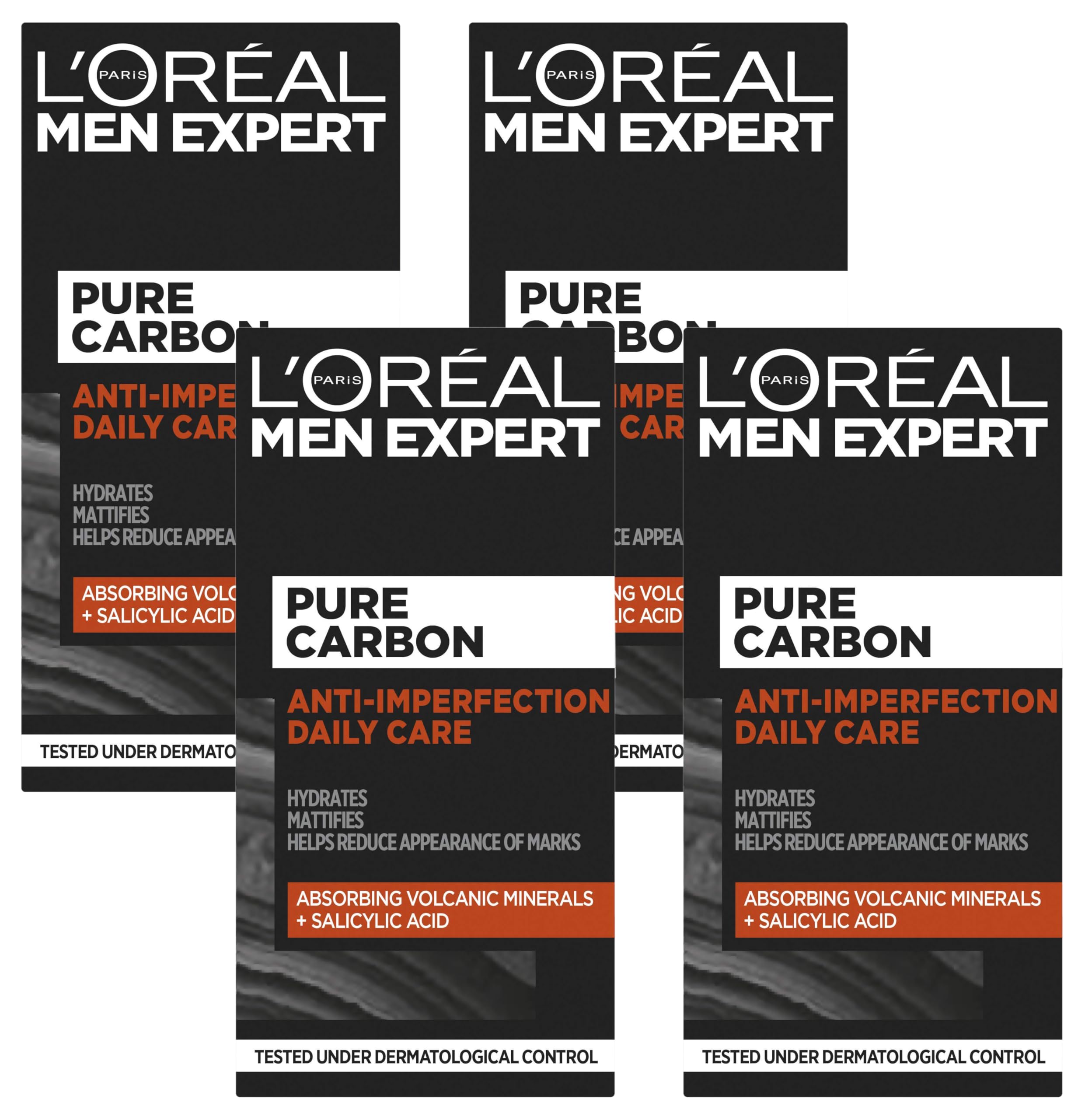 L’Oréal Paris men expert Pure Carbon Anti Imperfection Daily Care Face Cream, 50ml (Pack of 4)