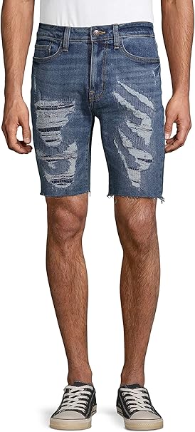 mens skinny fit denim shorts