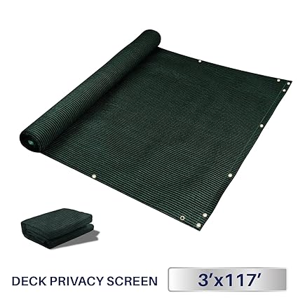 3 x 117, Green: Windscreen4less Deck Privacy Screen for Backyard, Patio, Balcony, Pool, Porch, Railiing, Gardening, Fence Shield Rails Protection Green 3