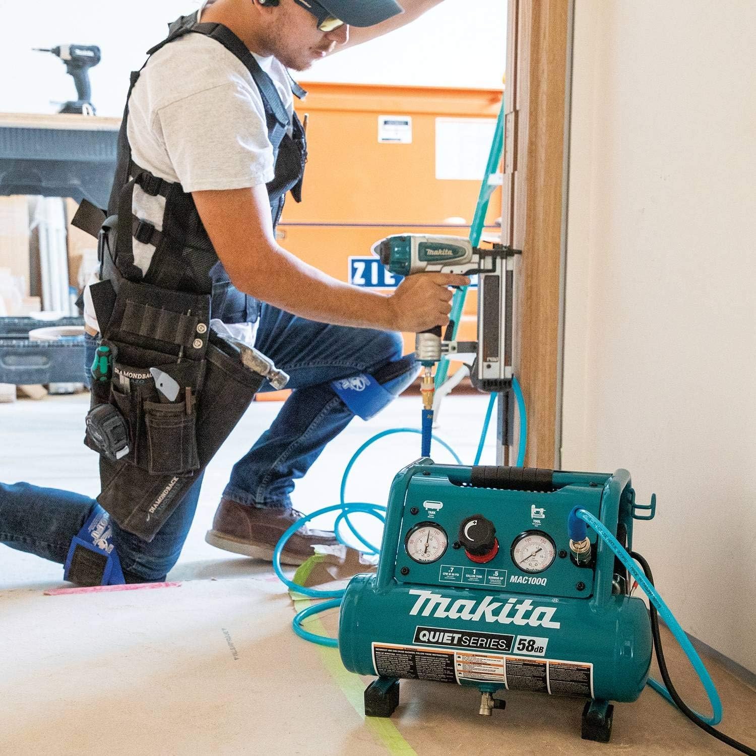 Makita MAC100Q Quiet Series, 1/2 HP, 1 Gallon Compact, Oil-Free, Electric Air Compressor: Home Improvement