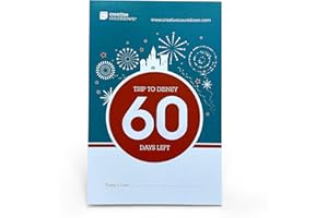 CREATIVE COUNTDOWN 60 day Theme Park Count Down 5.75"x3.75" Blue and Orange Fireworks Design Tear Off Countdown Calendar Table and desk Unit - perfect for Office, event, corporate and door gifts