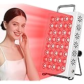AearKing Red Light Therapy for Face and Body, 660nm & 850nm Near Infrared Red Light Therapy Panel with Adjustable Stand, Portable Dual Chip LED Red Light Therapy Lamp with Timer & 5 Brightness Levels