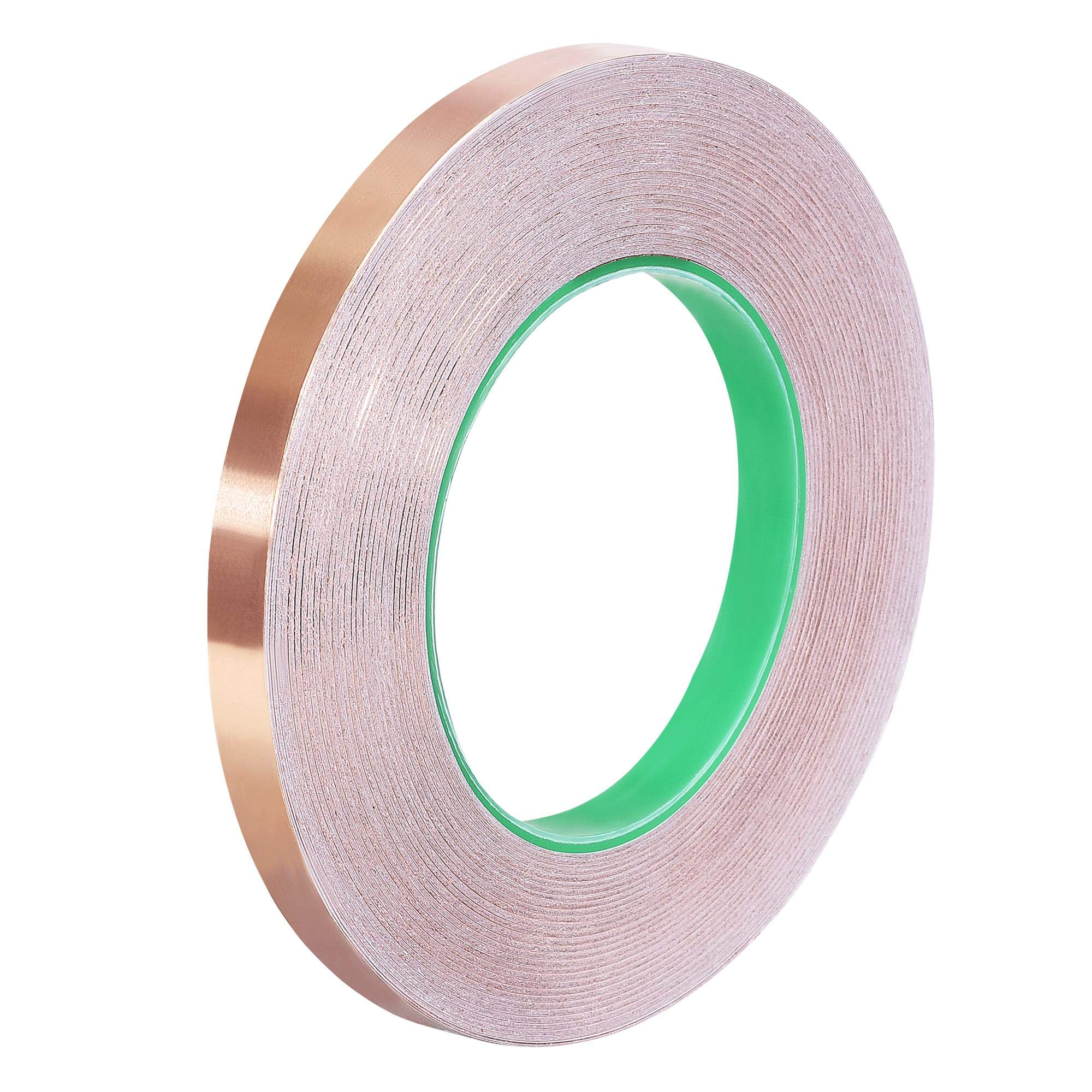 uxcell Double-Sided Conductive Tape Copper Foil Tape Adhesive 8mm x 50m/164ft for Guitar, EMI Shielding Crafts, Electrical Repairs, Stained Glass 1pcs