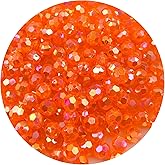 Daiyifiy 400 Pcs 8MM Round Faceted Acrylic Beads AB Color Transparent Crystal Acrylic Beads Round Bicone Beads for Jewelry Making, Bracelets Necklaces Earrings Wind (137- Orange red AB)