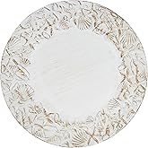SARO LIFESTYLE Sea Shell Embellished Charger Plate (Set of 4), 13", Natural