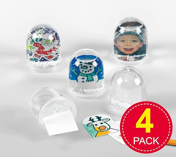 Amazon Co Jp オリジナルデザインで作ろう スノードーム 4個入り 雪の降るフォトフレーム 子供達の手作りやウェディング クリスマス バレンタインのロマンチックな演出にも おもちゃ
