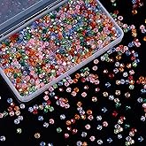 Laopottbeads 1100PCS 4mm Bicone Crystal Glass Beads for Jewelry Making, Sparkling Mini Beads for Suncatchers, DIY Bracelets & Craft Projects (Multicolored)