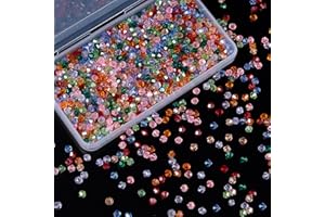 Laopottbeads 1100PCS 4mm Bicone Crystal Glass Beads for Jewelry Making, Sparkling Mini Beads for Suncatchers, DIY Bracelets & Craft Projects (Multicolored)