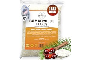 33RD PARALLEL SOAP CO. ORGANIC PALM KERNEL OIL FLAKES (1 lbs / 16 oz) Non-GMO; Premium Cosmetic Grade Palm Kernel Oil Flakes for Soap Making, Creams, Lotions & Candle Making | 1 POUND