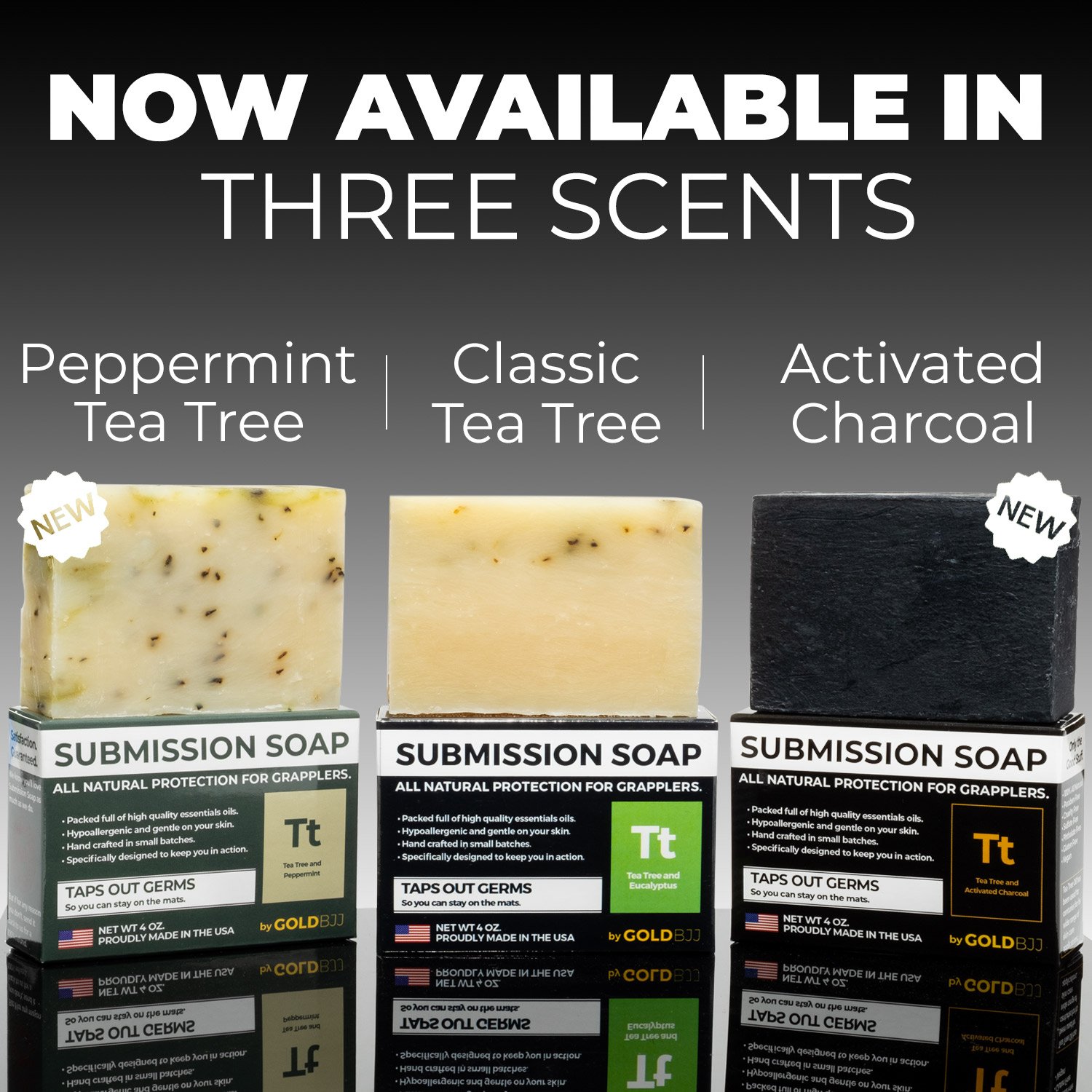 Premium Tea Tree Oil Soap - With Activated Charcoal! 100% All Natural USA Made Bars for BJJ, Jiu Jitsu, Wrestling (2-Pack of 4 Ounce Soap Bars) : Beauty