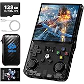 R36MAX Retro Handheld Game Console, 4.0 Inch 720x720 IPS Screen, 128GB Built-in 22000+ Classic Game, Portable Hand Held Open Source Linux System, 4000mAh Battery Retro Gaming Console(Black 128GB)