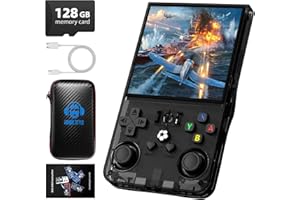 DVJQSN R36MAX Retro Handheld Game Console, 4.0 Inch 720x720 IPS Screen, Built-in 22,000+ Classic Game, Portable Hand Held Open Source Linux System, 4000mAh Battery Retro Gaming Console (Black 128GB)