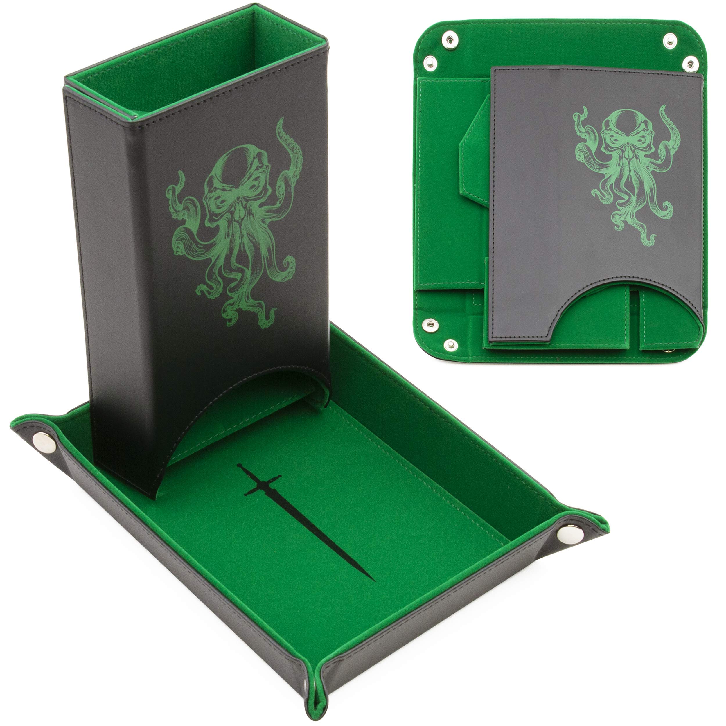 CASEMATIX Portable Dice Tower and Tray Set with Non-Scratch Felt Interior - Folding 8