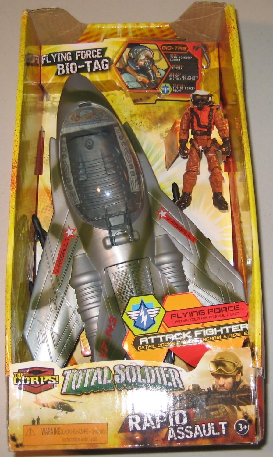 Total Soldier The Corps New Rapid Assault Vehicles Attack Fighter Includes 3" Flying Force Poseable Figure