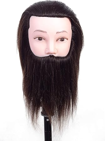 Amazon Co Jp メンズカットウィッグ 練習用ウィッグ 人毛100 カットマネキン メンズヘアマネキン メンズウィッグ 髭つき 美容師実技試験用 プロ用 パーマ カラー可能 ビューティー