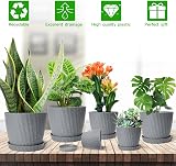CSYY Plant Pots Indoor 6-Pack 19/17.5/16.5/15.5/14/11.5cm Self Watering Grey view 7