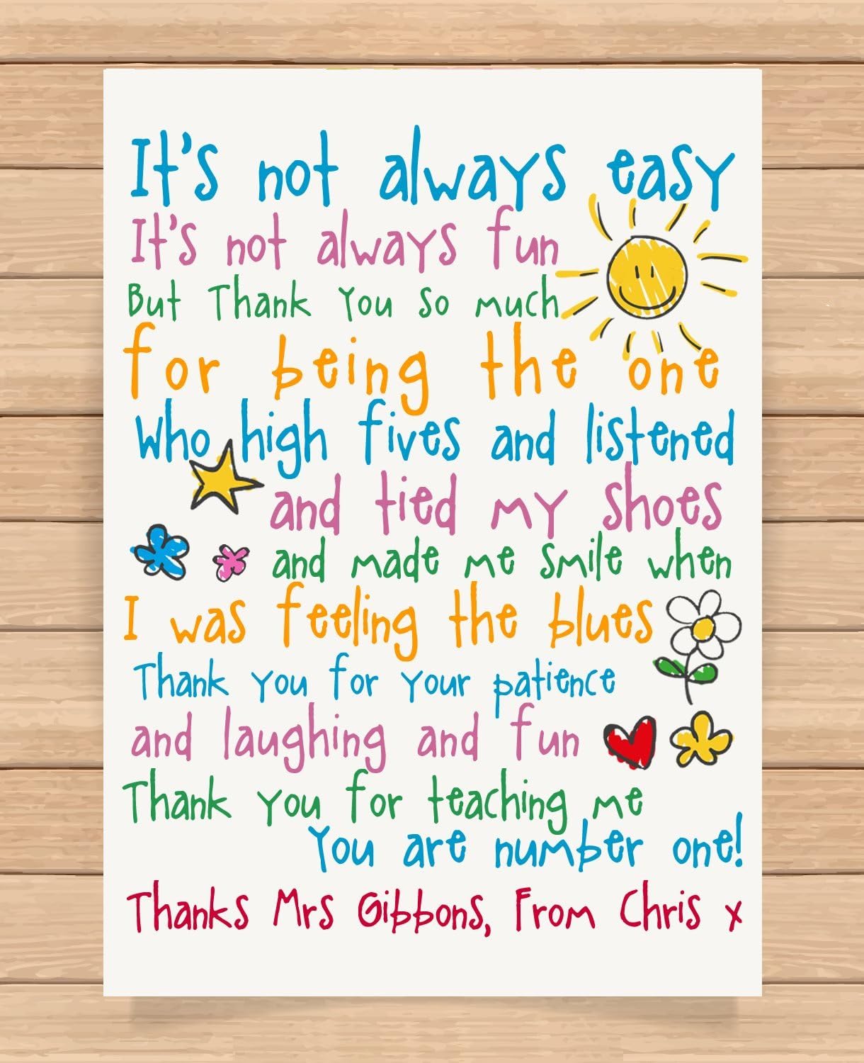 end of year nursery teacher gifts