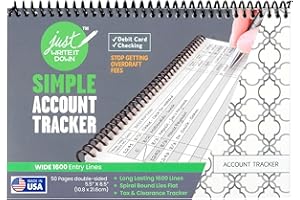 The Superior Register - Simple Account Tracker - Big Checkbook Register & Financial Ledger - Debit Card Register - Bank Register - 1 Pack, White, Wide Edition